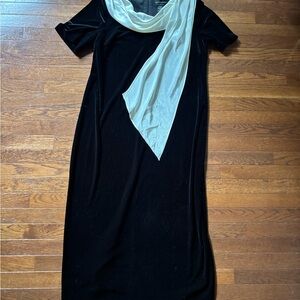 Connected Apparel Black Sheath Midi Dress